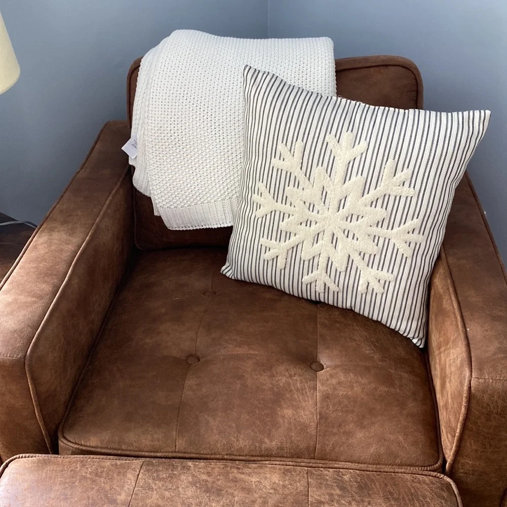 Snowflake accent pillow